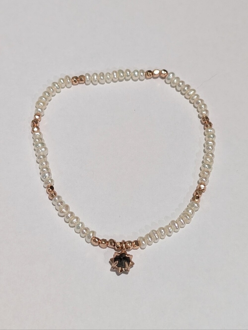 Kendra Scott 14k Rose Gold Plated Genuine Green Spinel Freshwater Pearl Bracelet